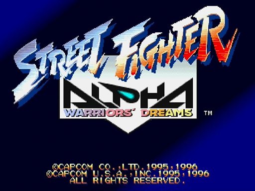 Street Fighter Alpha: Warriors' Dreams title screen for Sega Saturn